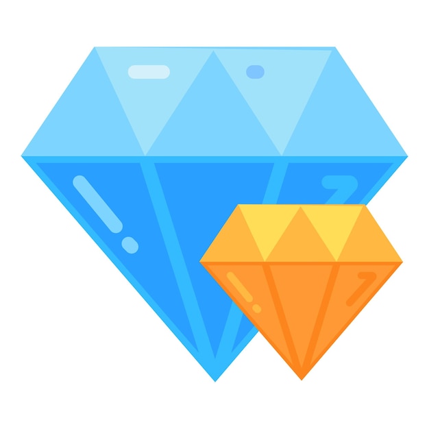 Vector iconos planos de diamantes para negocios en línea