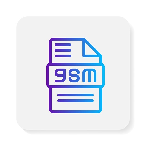 Los íconos planos de Gsm son el tipo de archivo, la extensión del documento y el ícono del símbolo.