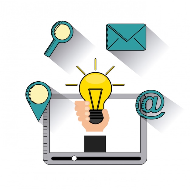 iconos planos de optimización de motor de búsqueda