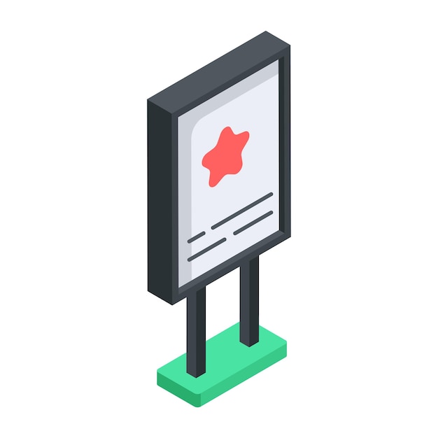Iconos planos de paneles publicitarios al aire libre