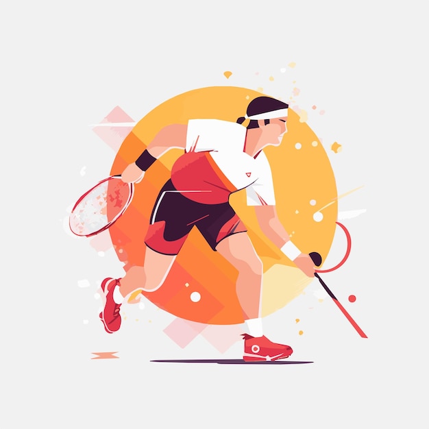 Iconos planos de personas deportivas con hombres y mujeres en bicicleta jugando fútbol y tenis ilustración vectorial aislada