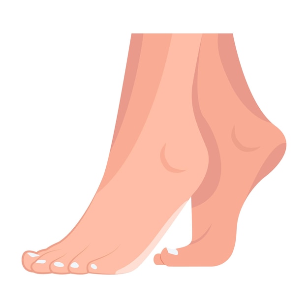 Iconos planos de pies de mujer