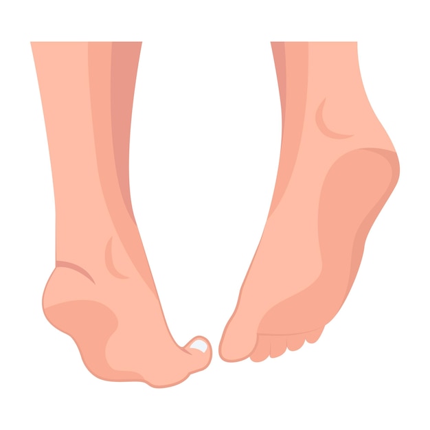 Iconos planos de pies de mujer