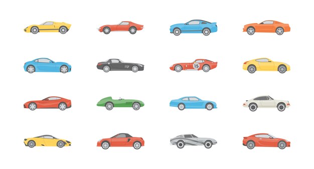 Iconos planos de transporte