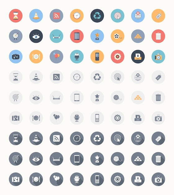 Iconos planos universales