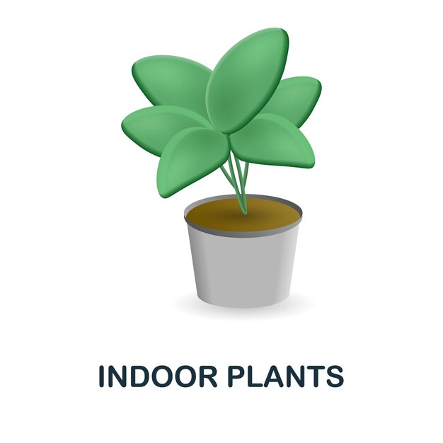 Iconos de plantas de interior Ilustración 3D de la colección de lugares de trabajo Iconos 3D de plantas de interiores creativos para plantillas de diseño web Infografías y más