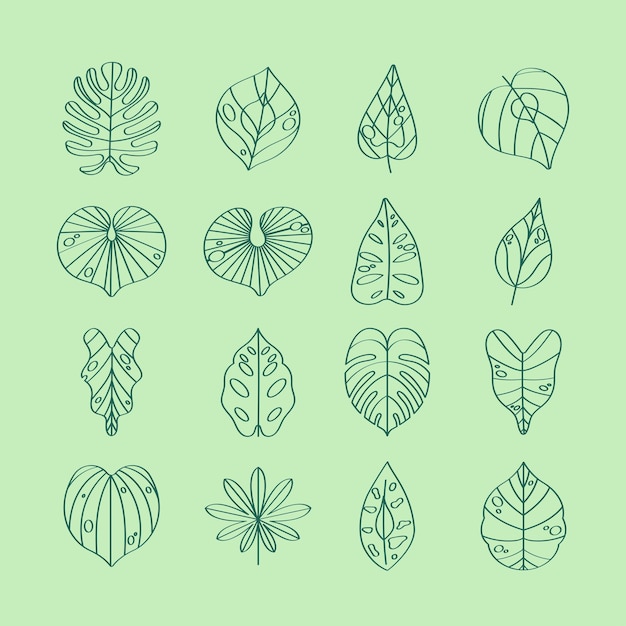 Vector iconos de las plantas