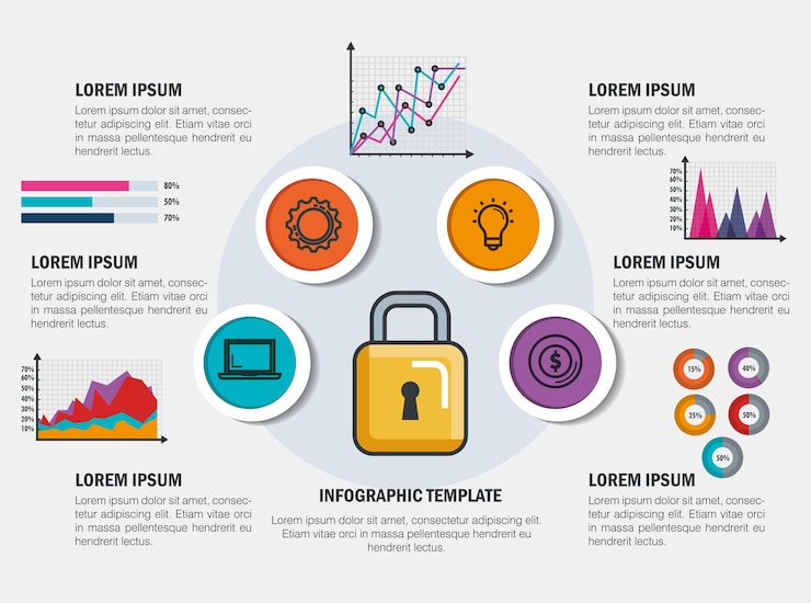 Vector iconos de plantilla de infografía de negocios