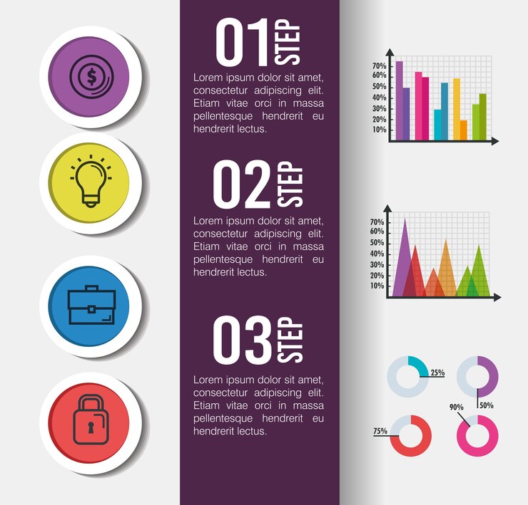 Vector iconos de plantilla de infografía de negocios