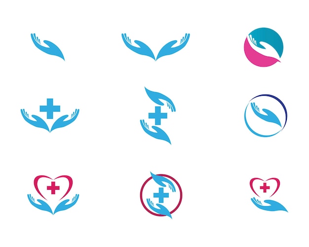 Vector iconos de plantilla de logotipo y símbolos de ayuda manual