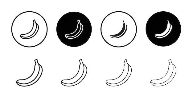 Iconos de plátano Conjunto de dibujos de la línea del logotipo