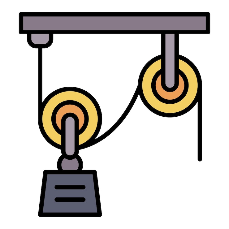 Vector iconos de las poleas