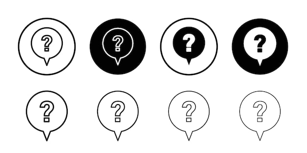 Iconos de preguntas contorno señal de conjunto