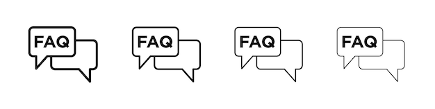 Iconos de preguntas frecuentes logotipo lineal aislado