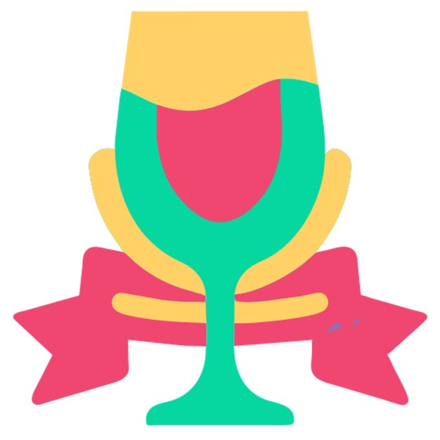 Vector iconos de premios de vidrio de vino con formas de colores