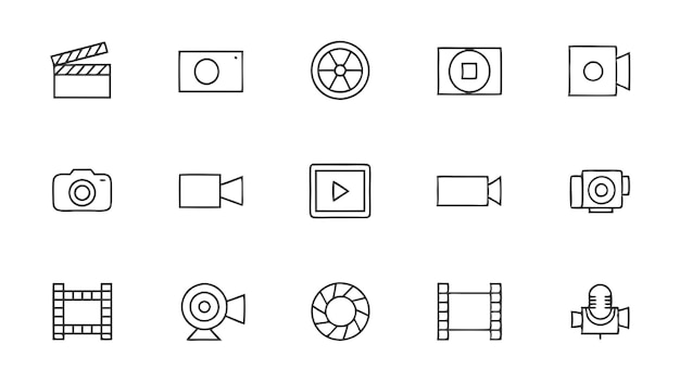 Iconos de producción de películas y videos