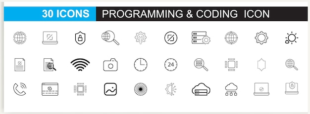 Iconos de programación y codificación de vectores gratuitos