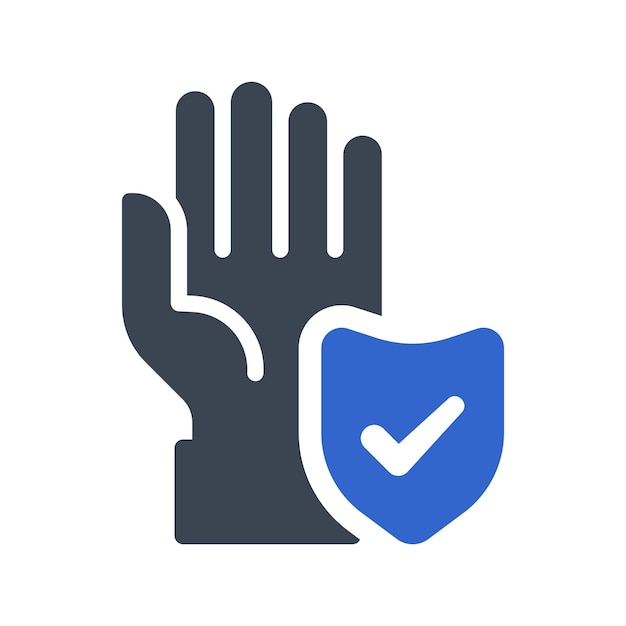 Iconos de protección contra virus en las manos