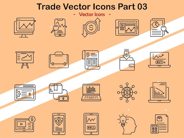 Iconos que destacan las prácticas y herramientas comerciales