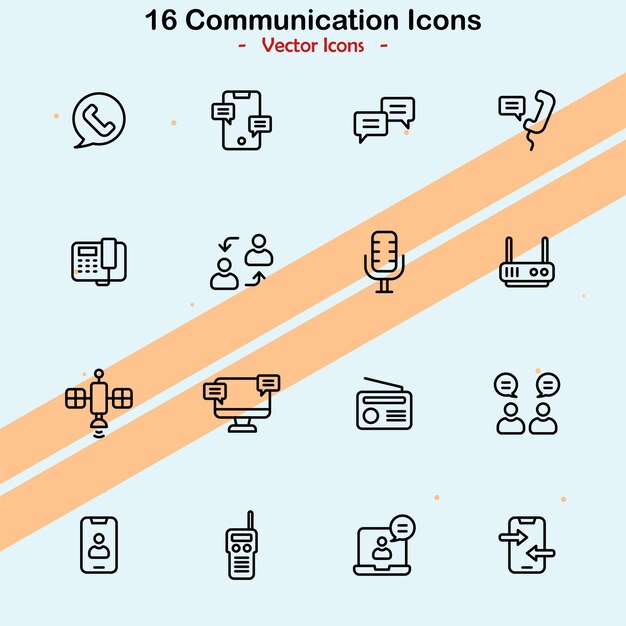 Iconos que representan varios métodos de comunicación