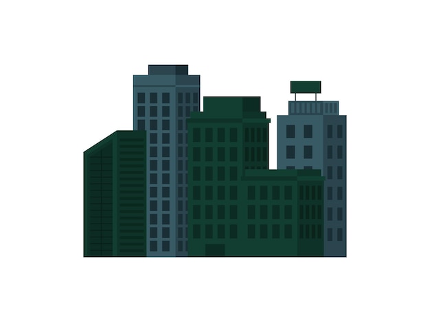 Iconos de rascacielos y edificios de la ciudad moderna Set de ilustraciones vectoriales de casas y ciudades para la ciudad