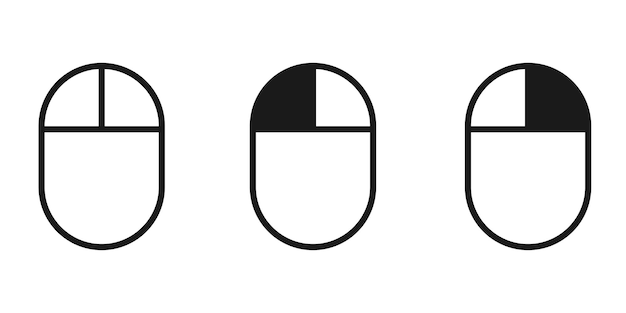 Iconos del ratón de la computadora en fondo blanco