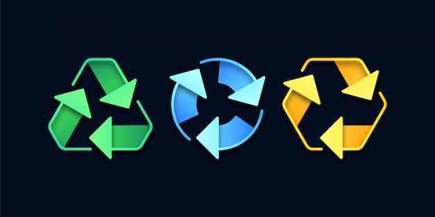 Iconos de reciclaje 3d