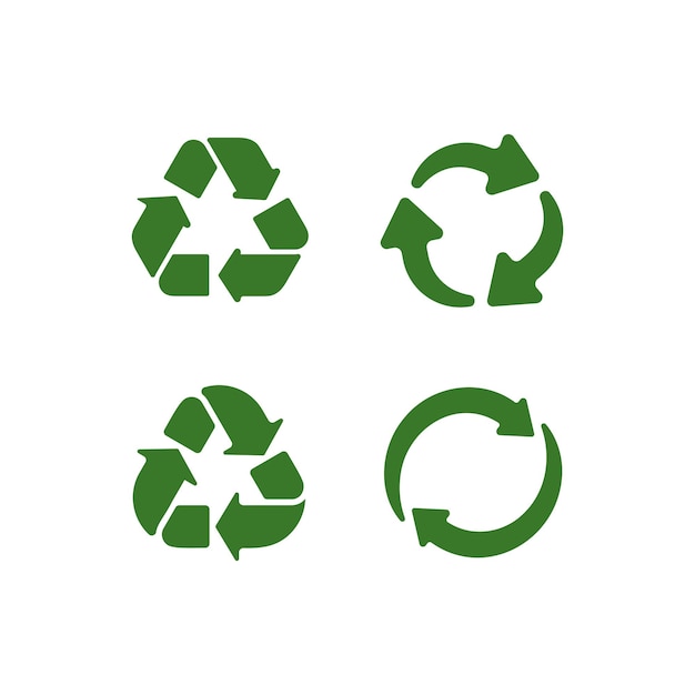 Iconos de reciclaje conjunto de elementos de dibujo a mano básicos minimalistas