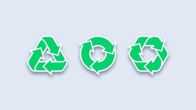 Iconos de reciclaje verde