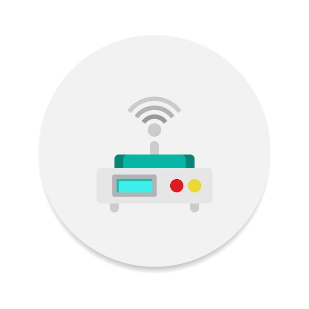 Iconos de red o wifi con estilo plano adecuados para la tecnología de router y logotipo del símbolo del dispositivo