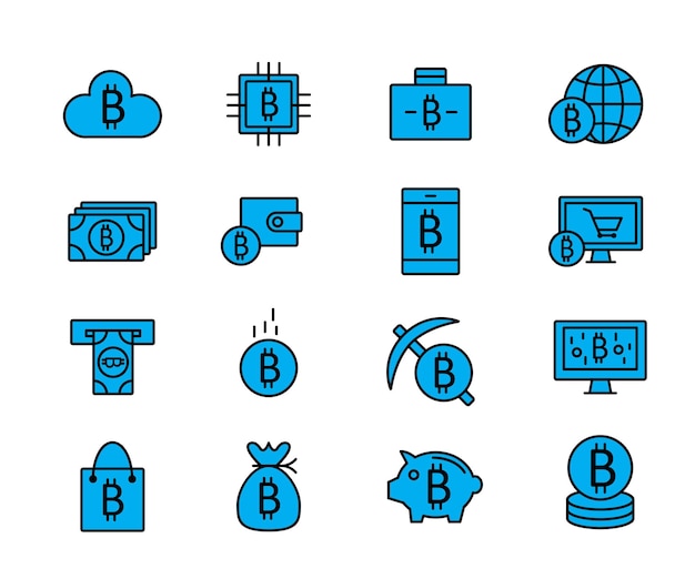 Los íconos de las redes sociales de Bitcoin