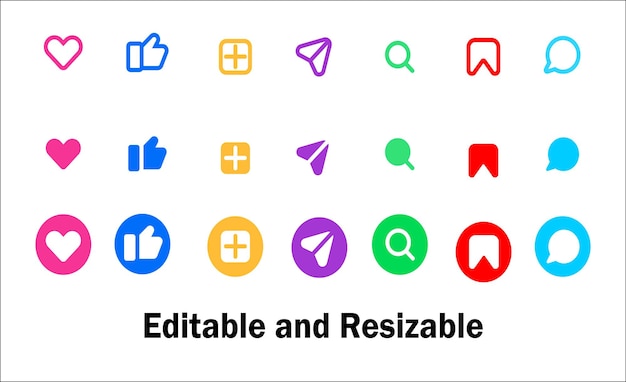 Iconos de redes sociales editables