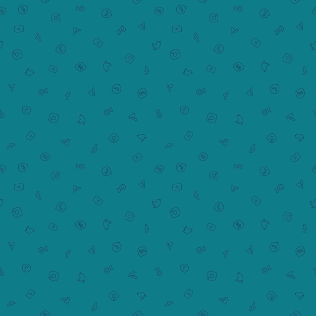 Iconos de las redes sociales patrón sin costuras fondo vectorial