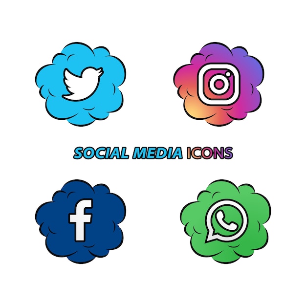 Iconos de redes sociales populares