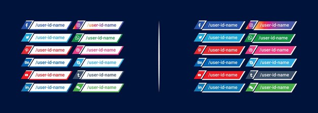 Iconos de redes sociales tercio inferior Vector Gratis