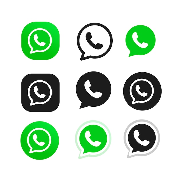 Vector iconos de redes sociales whatsapp