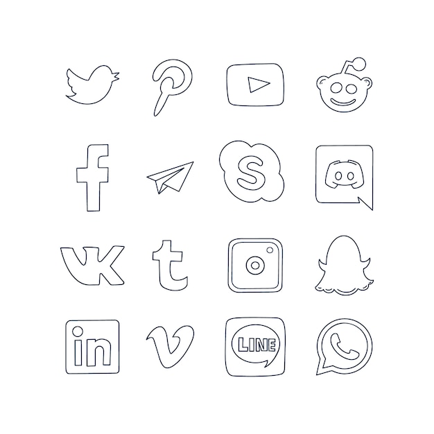 Vector iconos de redes sociales