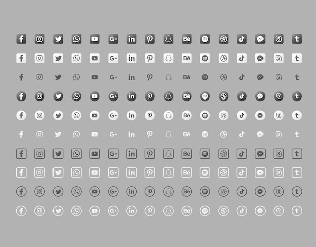 Vector iconos de redes sociales