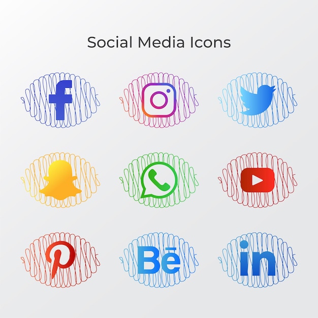 Vector iconos de redes sociales