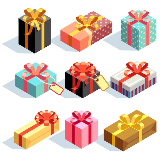 Iconos de regalo y cajas de regalo