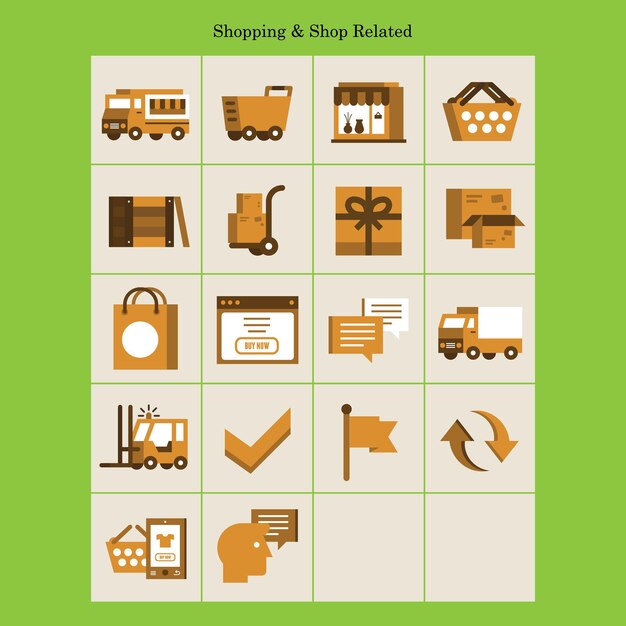 Iconos relacionados con las compras y la tienda