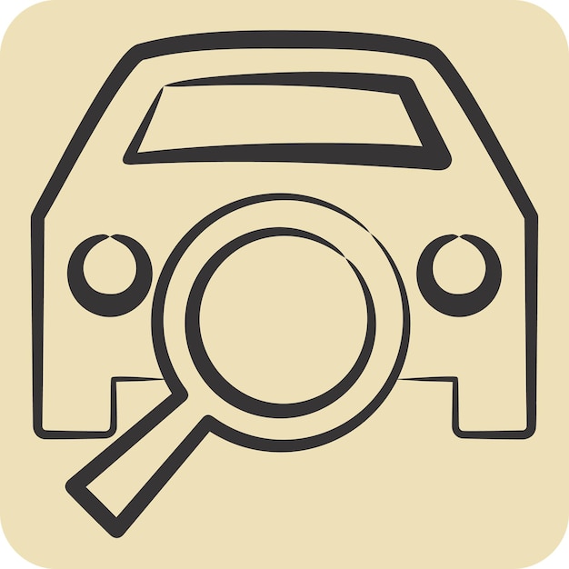 Iconos relacionados con el diagnóstico de automóviles Símbolo de automóviles estilo dibujado a mano diseño simple editable