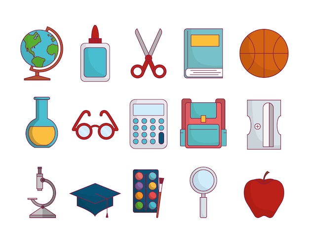 iconos relacionados con la escuela