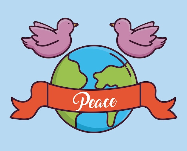 Vector iconos relacionados con la paz