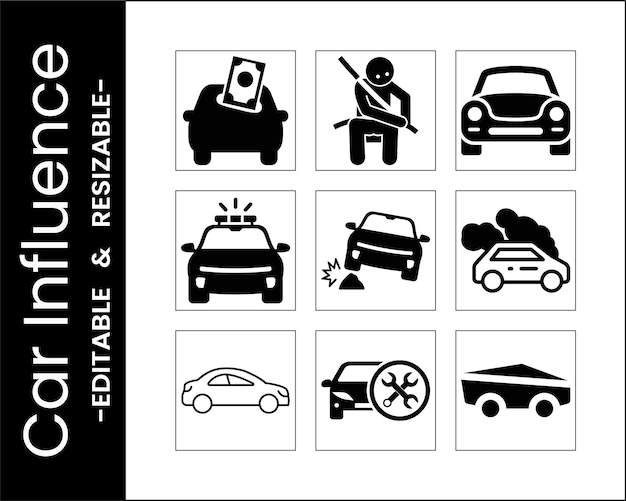 Iconos relacionados con el tráfico y los accidentes