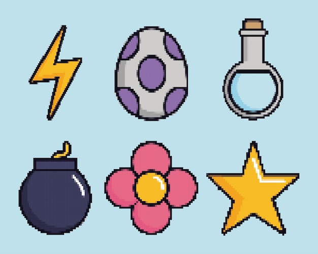 iconos relacionados de videojuegos retro