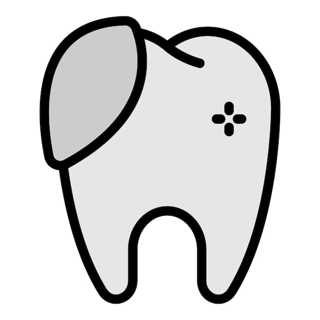 Iconos de rellenos dentales Contorno de relenos dentales Iconos vectoriales de color plano aislado