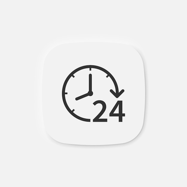 Vector iconos de reloj de 24 horas símbolo de hora de trabajo lámaras de entrega símbolos de servicio íconos de apoyo de negocios tienda abierta signo aislado vectorial