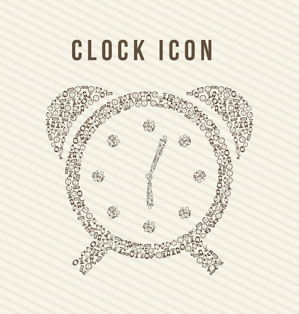 Iconos de reloj sobre fondo beige ilustración vectorial