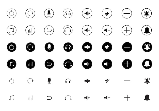 Iconos de reproductor de música y audio